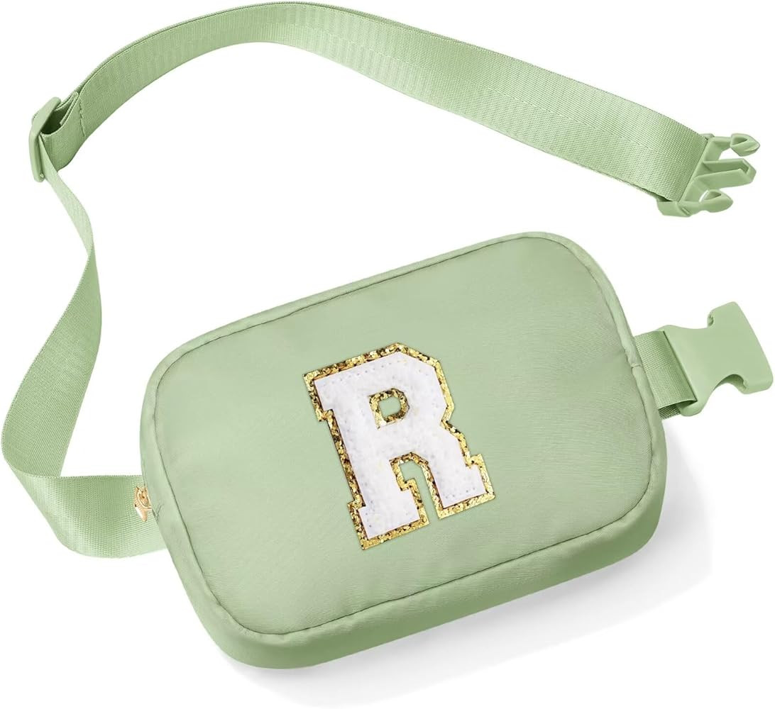 Initial Belt Bag for Women - Crossbody Bags for Women Fanny Pack Cross body Bag for Women Green L... | Amazon (US)