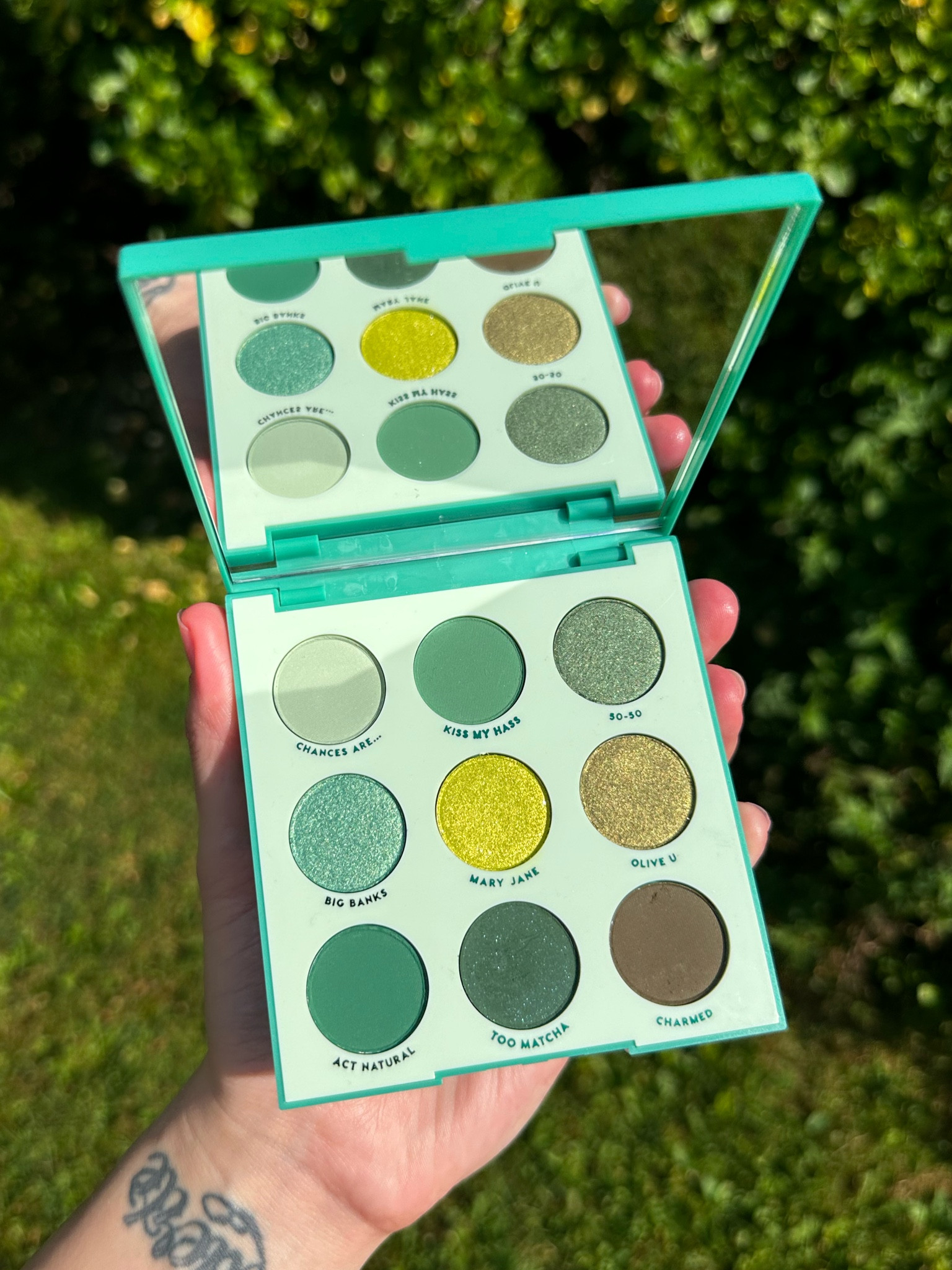 Colourpop Just My Luck Eyeshadow Palette. Vegan and Cruelty Free Makeup. Green eyeshadow palette. Affordable makeup.

#LTKBeauty #LTKFindsUnder50 #LTKFindsUnder100