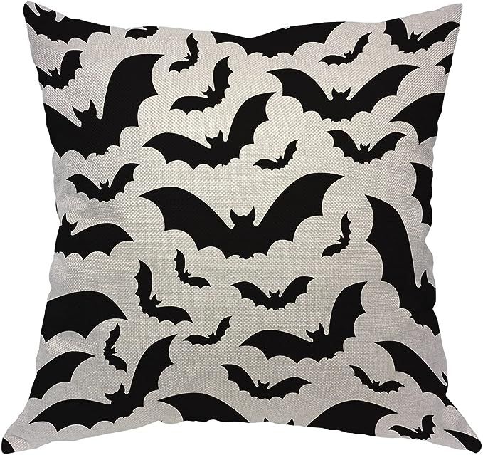 WONDERTIFY Bats Throw Pillow Covers Spooky Halloween Dark Dead Cushion Case for Couch, Bed Or Sof... | Amazon (US)