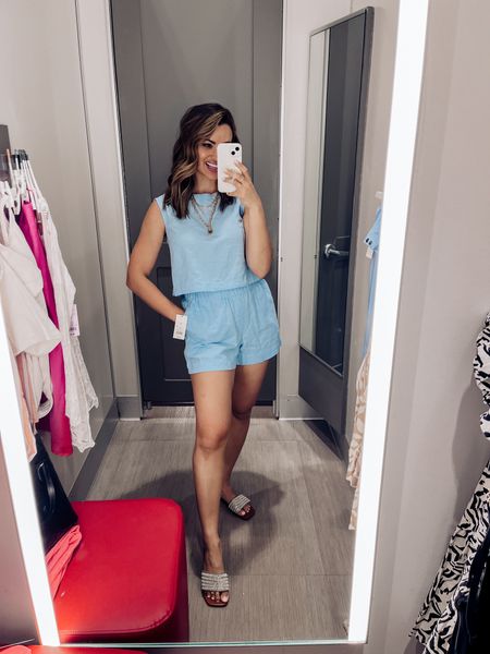 Target two piece linen blend short set on sale!

Wearing a size small in both!!

Vacation outfit 
Summer outfit 
Summer top
Target outfit 


#LTKSaleAlert #LTKFindsUnder50 #LTKStyleTip