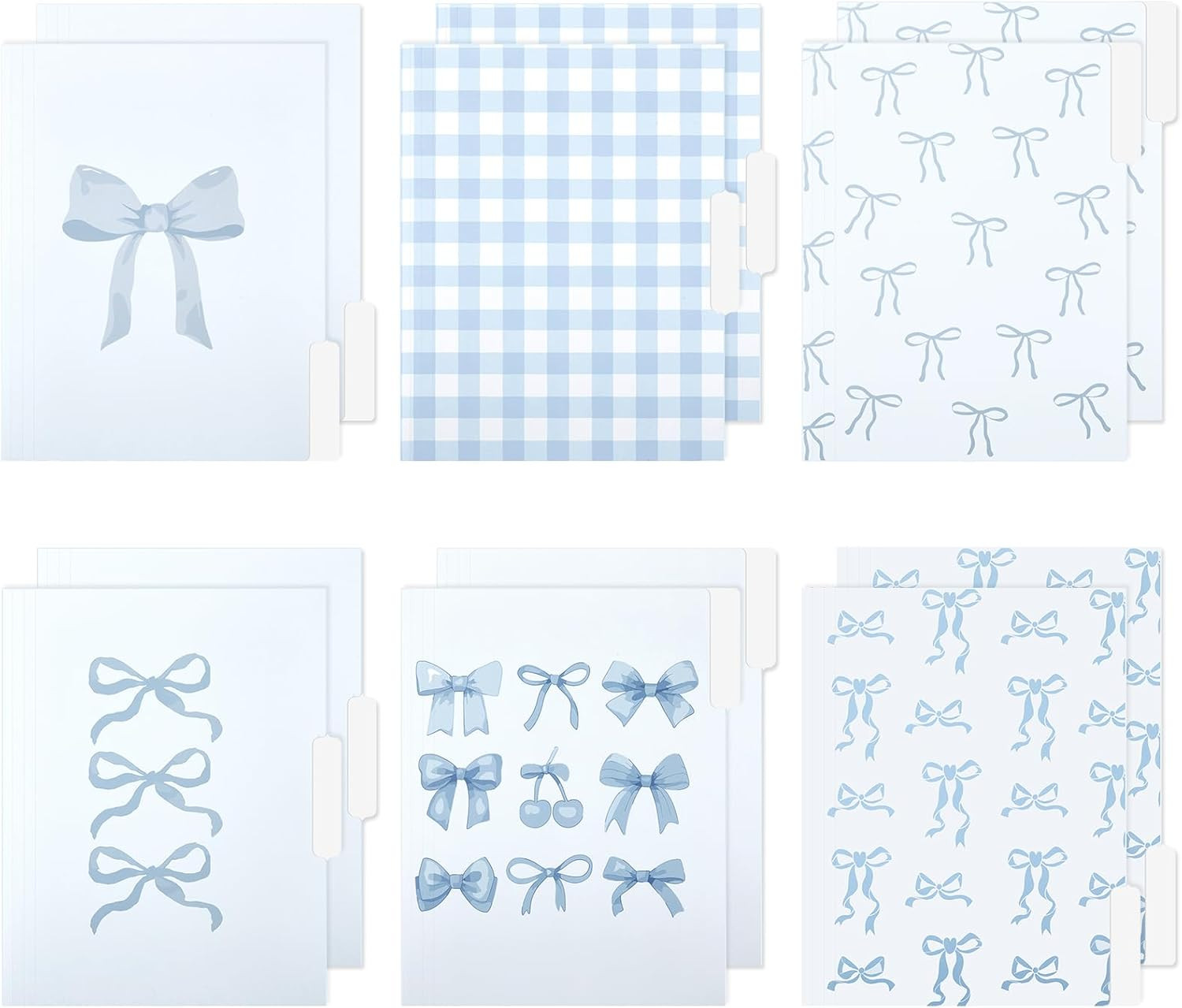 Yaomiao 12 Pcs Bow File Folders, Letter Size, Back to School, Blue | Amazon (US)