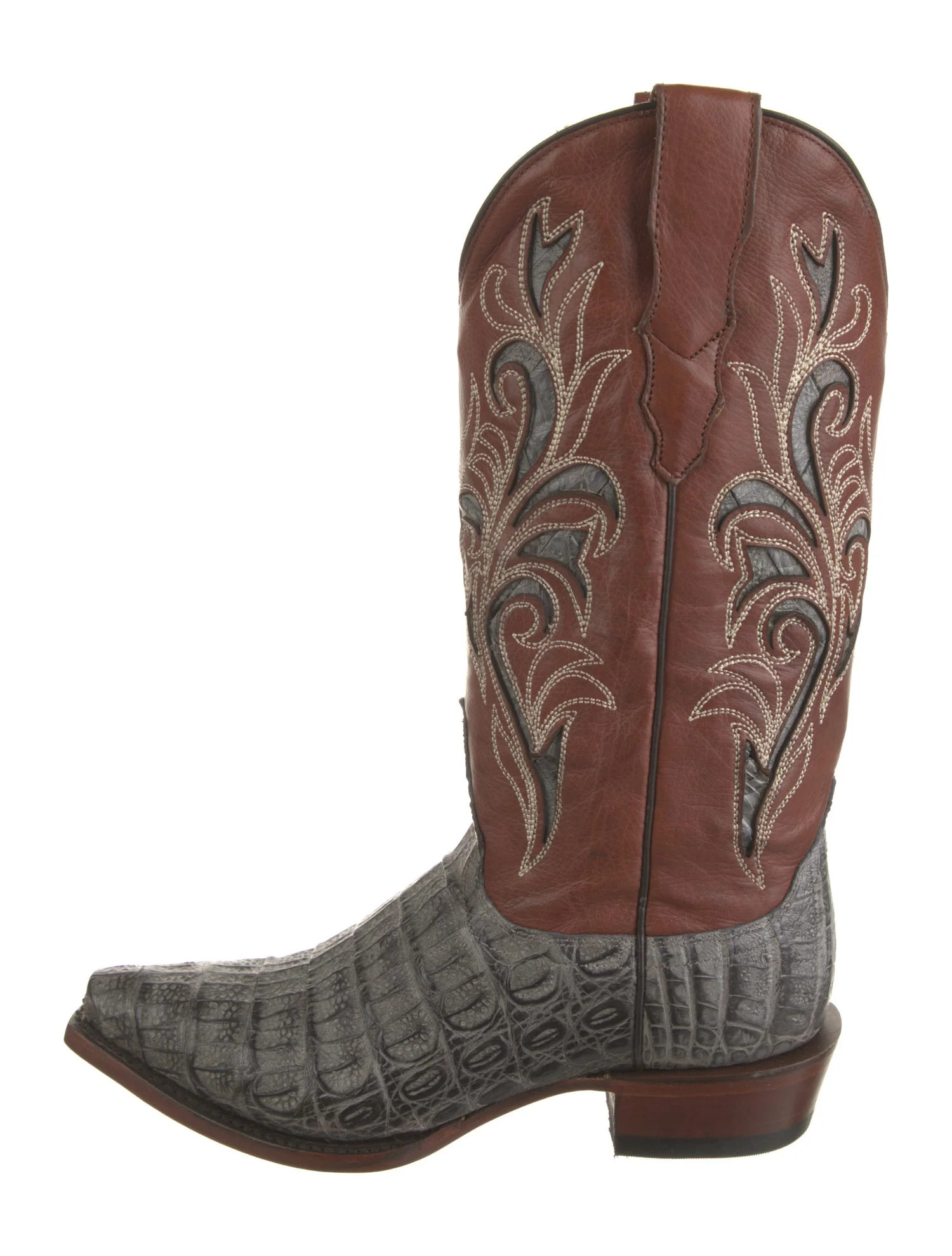 Crocodile Patterned Western Boots | The RealReal