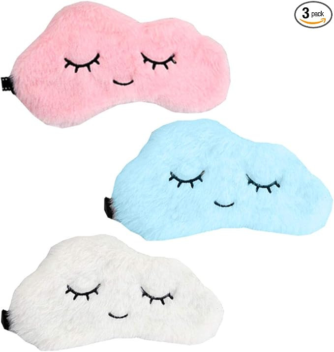 Beautiful and Comfortable Sleep Masks - Set of 3(Cloud - Pink/Blue/White) | Amazon (US)