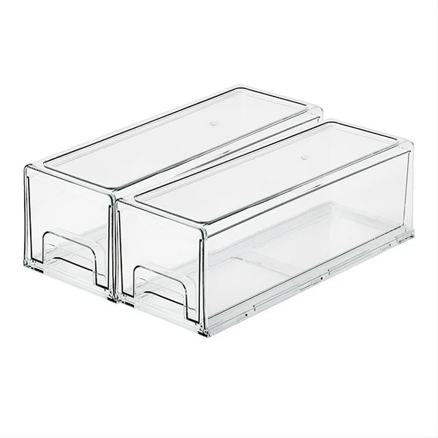 Stackable Refrigerator Organizer Bins, Pull-Out Drawer Storage Box for Fridge and Cabinets, 4.7" ... | Walmart (US)
