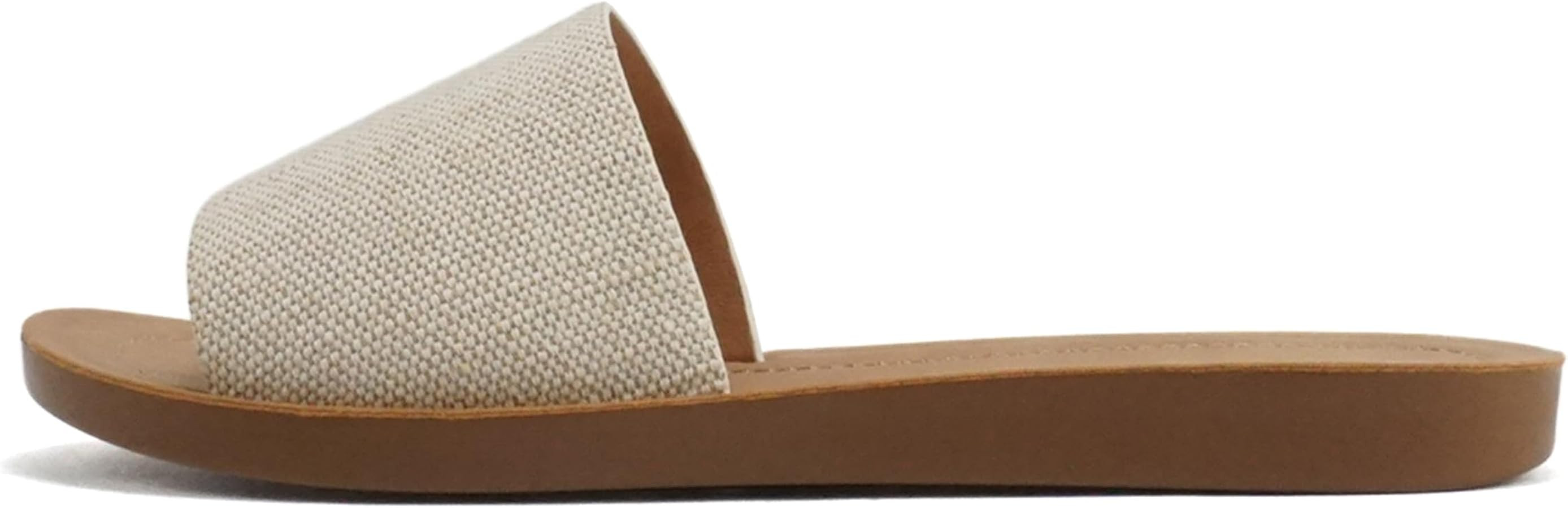 Soda Shoes Efron-S Women Flip Flops Basic Plain Slippers Slip On Sandals Slides Casual Peep Toe B... | Amazon (US)