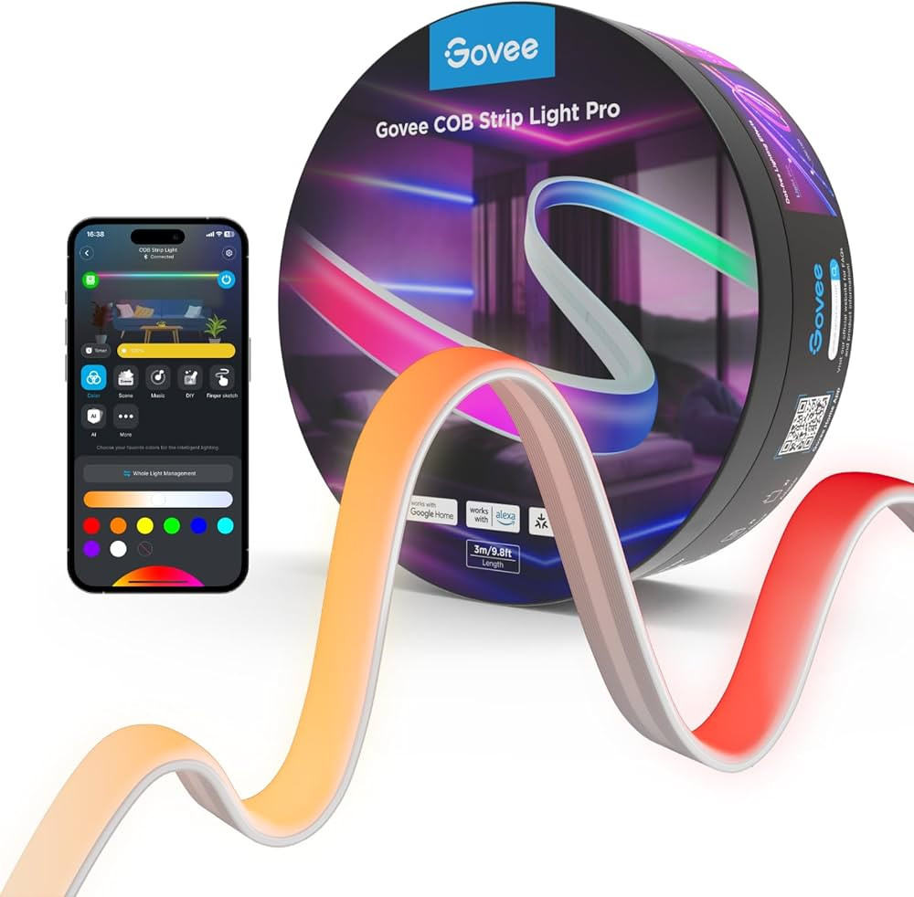Govee COB LED Strip Light Pro, LED Lights for Bedroom Compatible with Alexa, Google Assistant and... | Amazon (US)