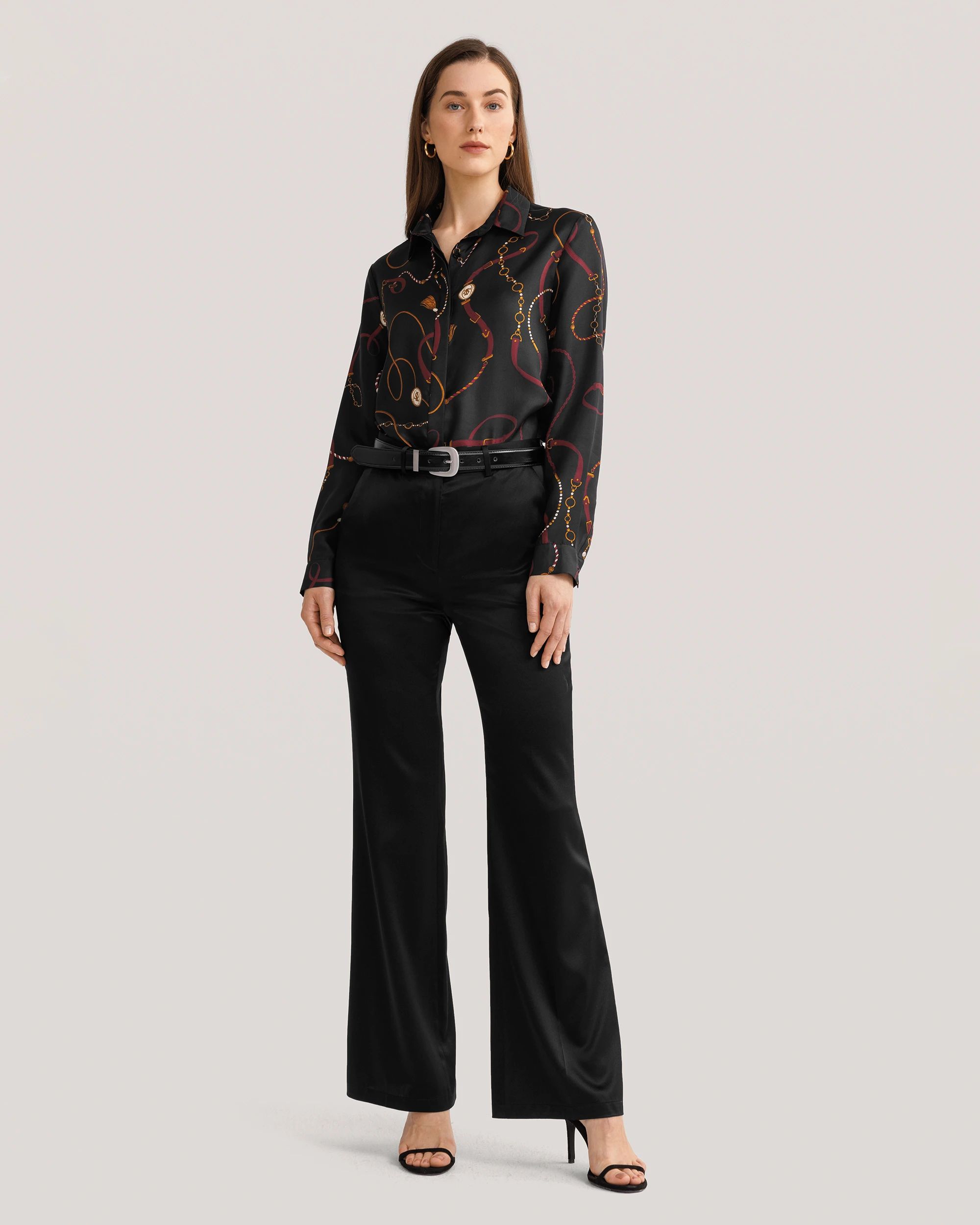 Louisville Print Silk Shirt | LilySilk