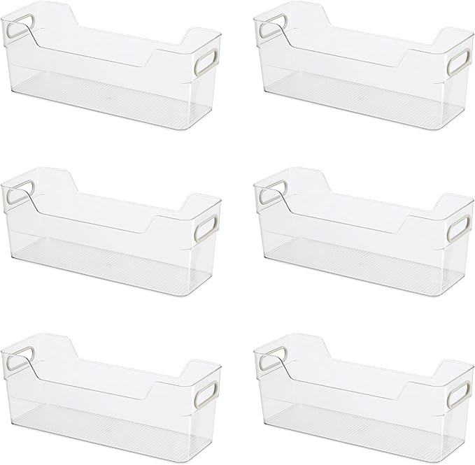 Oggi Cabinet/Drawer High Wall Storage Bin - 14" x 5", Clear/Gray, Ideal for Kitchen Organization,... | Amazon (US)