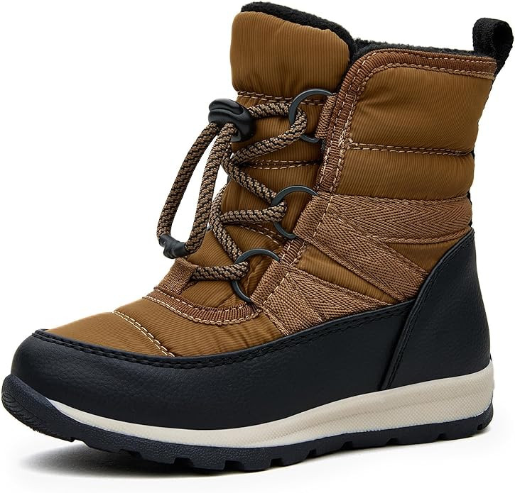 EasyStar Girls Boys Winter Cold Weather Warm Easy on off Water Resistance Snow Boots | Amazon (US)