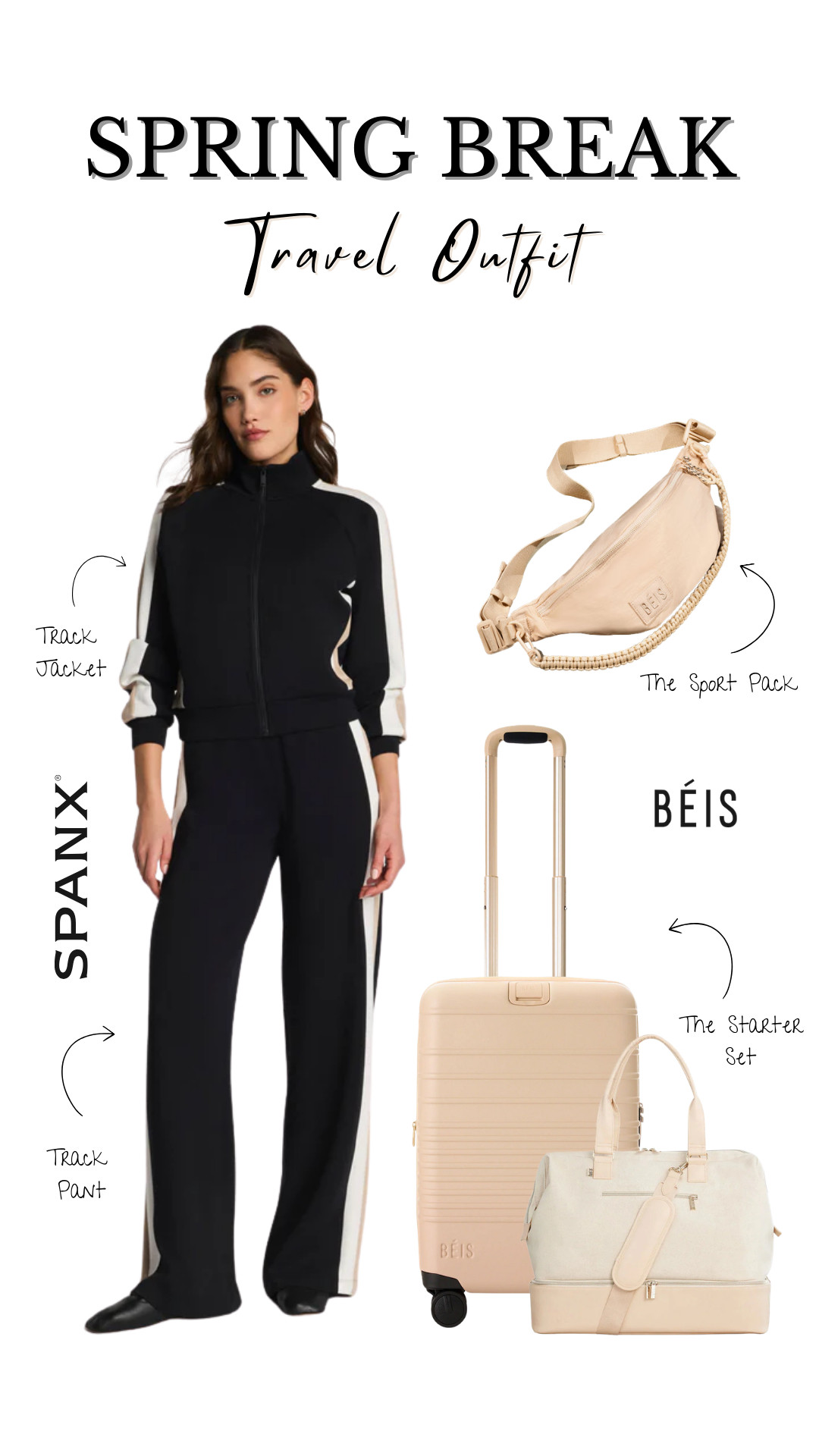 Spring break travel, but make it effortless. ✈️
Comfy SPANX set, neutral BEIS luggage, and the perfect sport crossbody to keep it all together. Easy, polished, and airport ready. 

#LTKTravel #LTKStyle #TravelOutfit #AirportStyle #SpringBreakStyle #TravelEssentials #SPANXStyle #BEIS #NeutralStyle #ChicAndComfortable 

 #LTKSeasonal #LTKU #LTKTravel