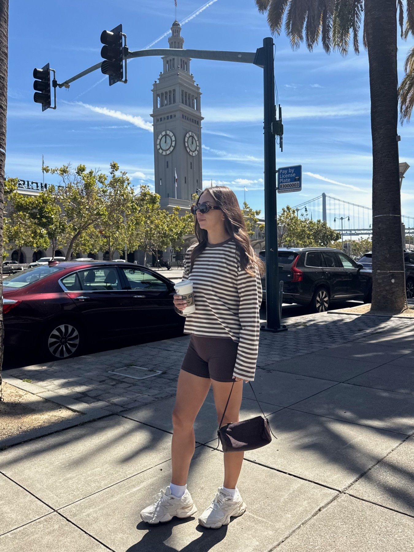 Miu miu brown pouch bag
New balance 9060 sneakers
@abercrombie  brown bike shorts- small
Gap brown stripe long sleeve tshirt- small

Petite, early fall outfit, fall outfits, casual outfits

#LTKootd #LTKSeasonal #LTKPetite