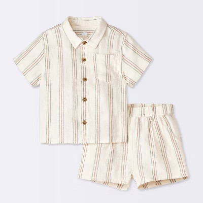 Baby Boys' Gauze Slub T-Shirt & Shorts Set - Cloud Island™ | Target