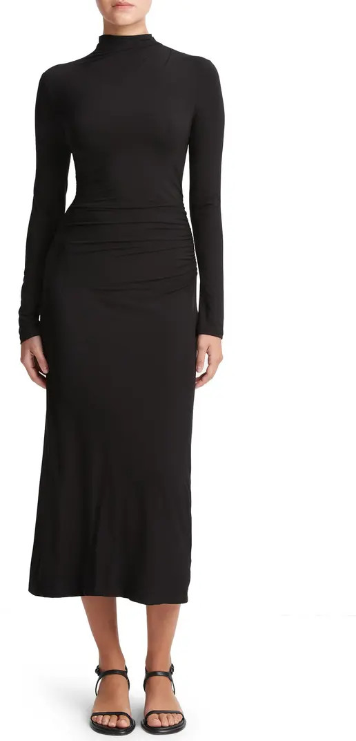Long Sleeve Silk Knit Midi Dress | Nordstrom