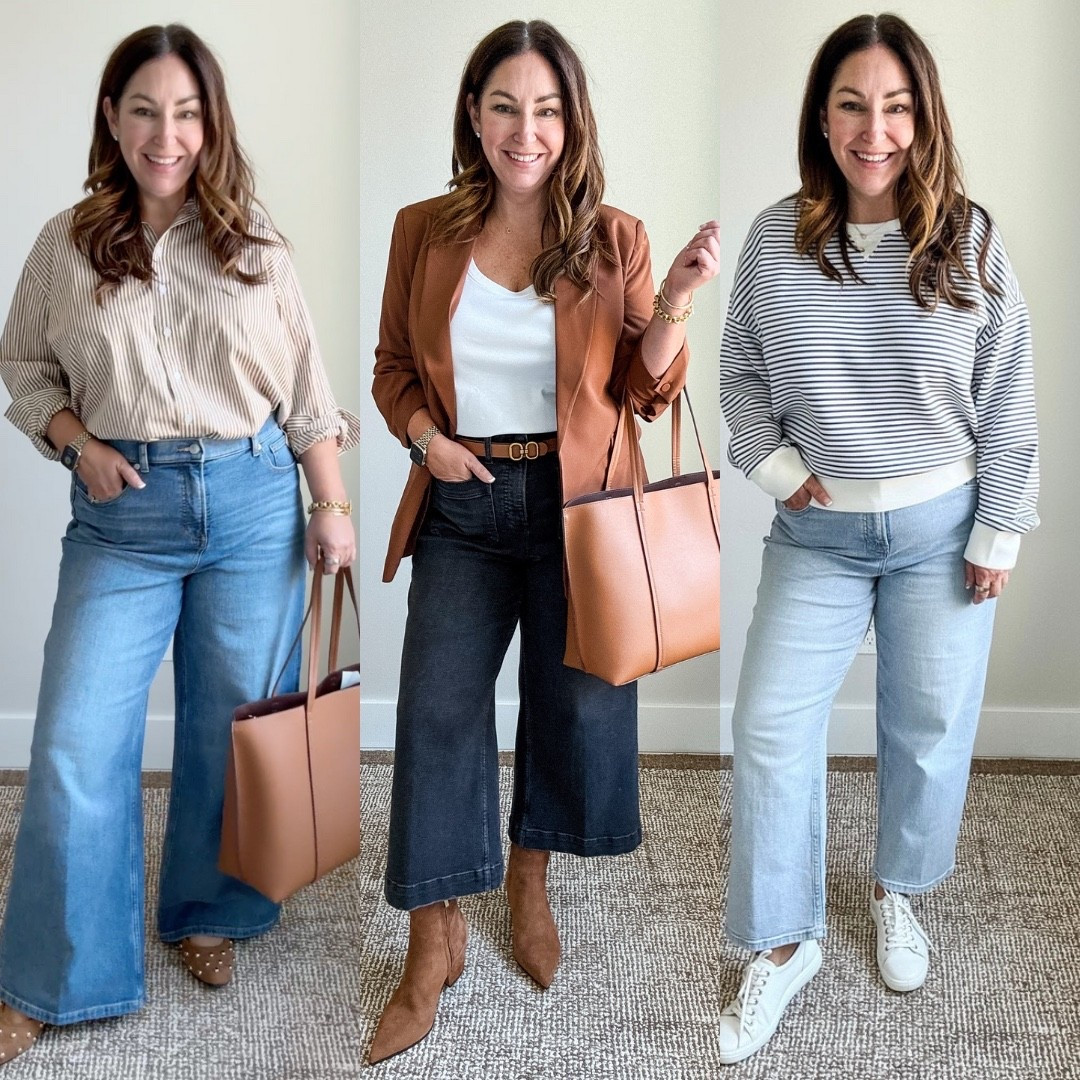 NEW JEANS 🙌🏻 Fall means cleaning out my jeans and @spanx just dropped some new styles perfect for fall! The SPANXshapeTM Authentic 360 Denim has a functional zipper, button closure, front and back pockets making them fit and feel different than the previous pull-on styles. I’m wearing the crop wide leg, wide leg and 90s straight leg styles

New customers use code RYANNEXSPANX for 15% off and free shipping. 

#spanxpartner  Size up if in-between wearing XL Petite in all 3 styles 


#LTKSeasonal #LTKMidsize #LTKOver40