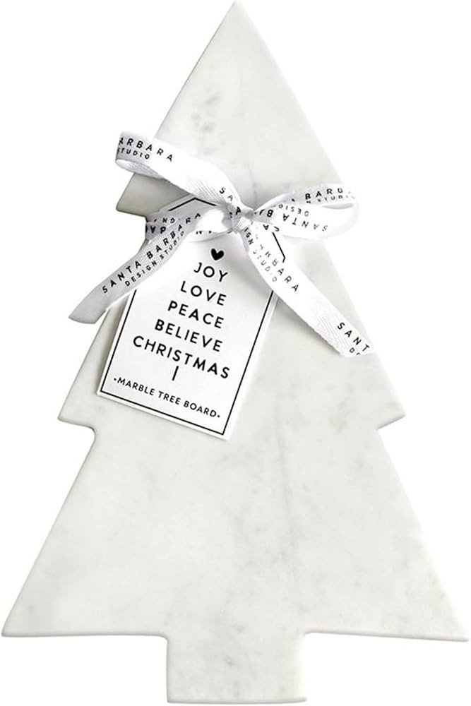 Santa Barbara Design Studio Joy to The World White Marble Christmas Tree Shaped Charcuterie Chees... | Amazon (US)