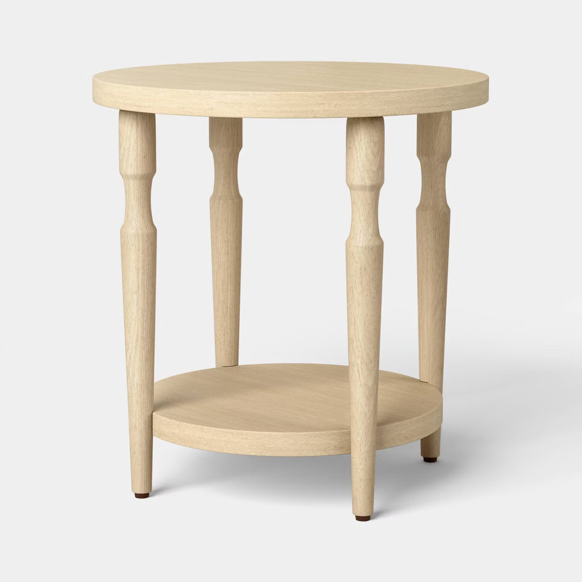 Turned Wood Accent Table with Shelf Natural - Threshold™ | Target