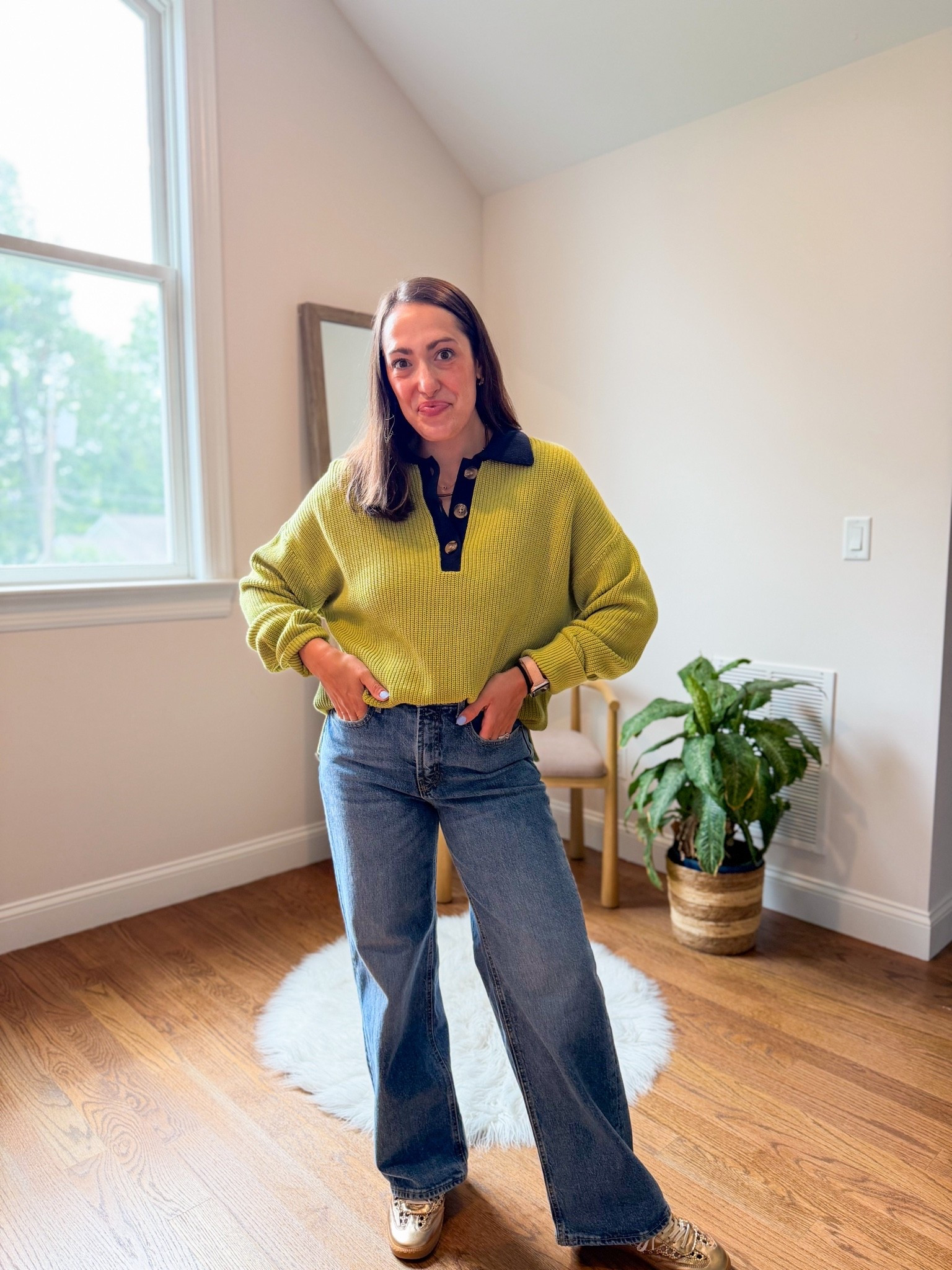 Old navy fall outfit 
Sweater: medium
Jeans: 4 petite

#LTKSaleAlert #LTKSeasonal #LTKPetite