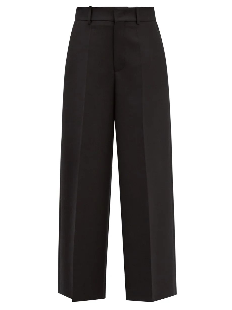 High-rise wool-blend straight-leg trousers | Matches (US)
