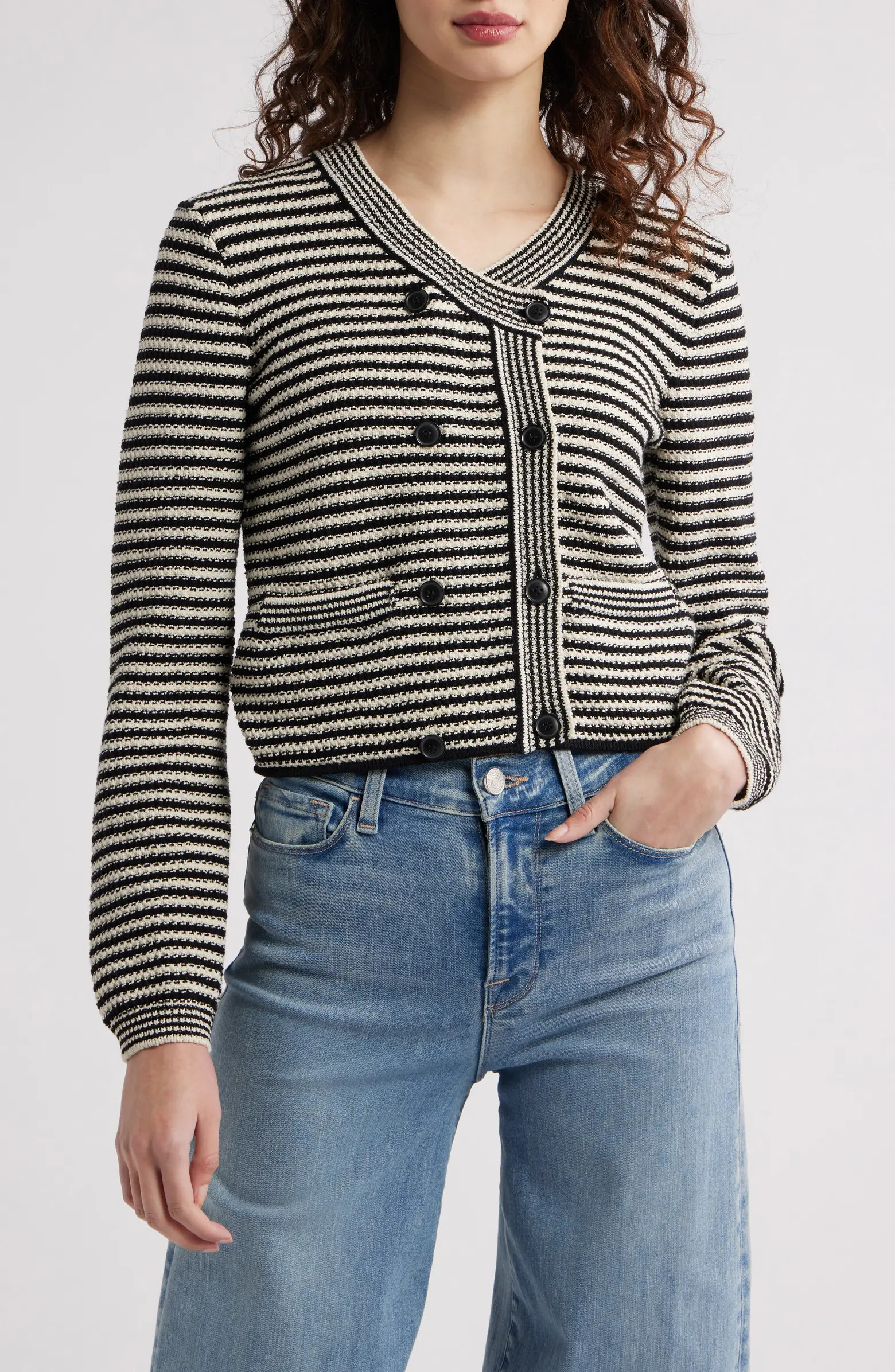 FRAME The Court Double Breasted Cardigan | Nordstrom | Nordstrom