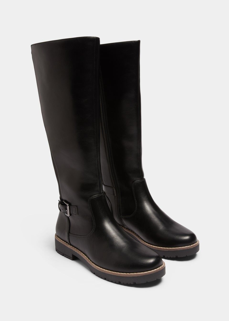 Soleflex Black Knee High Boots | Matalan (UK)