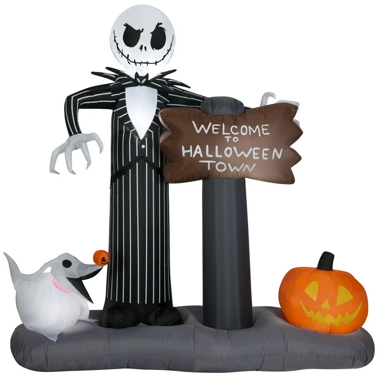 Gemmy Industries Yard Inflatables Nightmare Before Christmas Halloween Town Scene, 6 ft | Walmart (US)