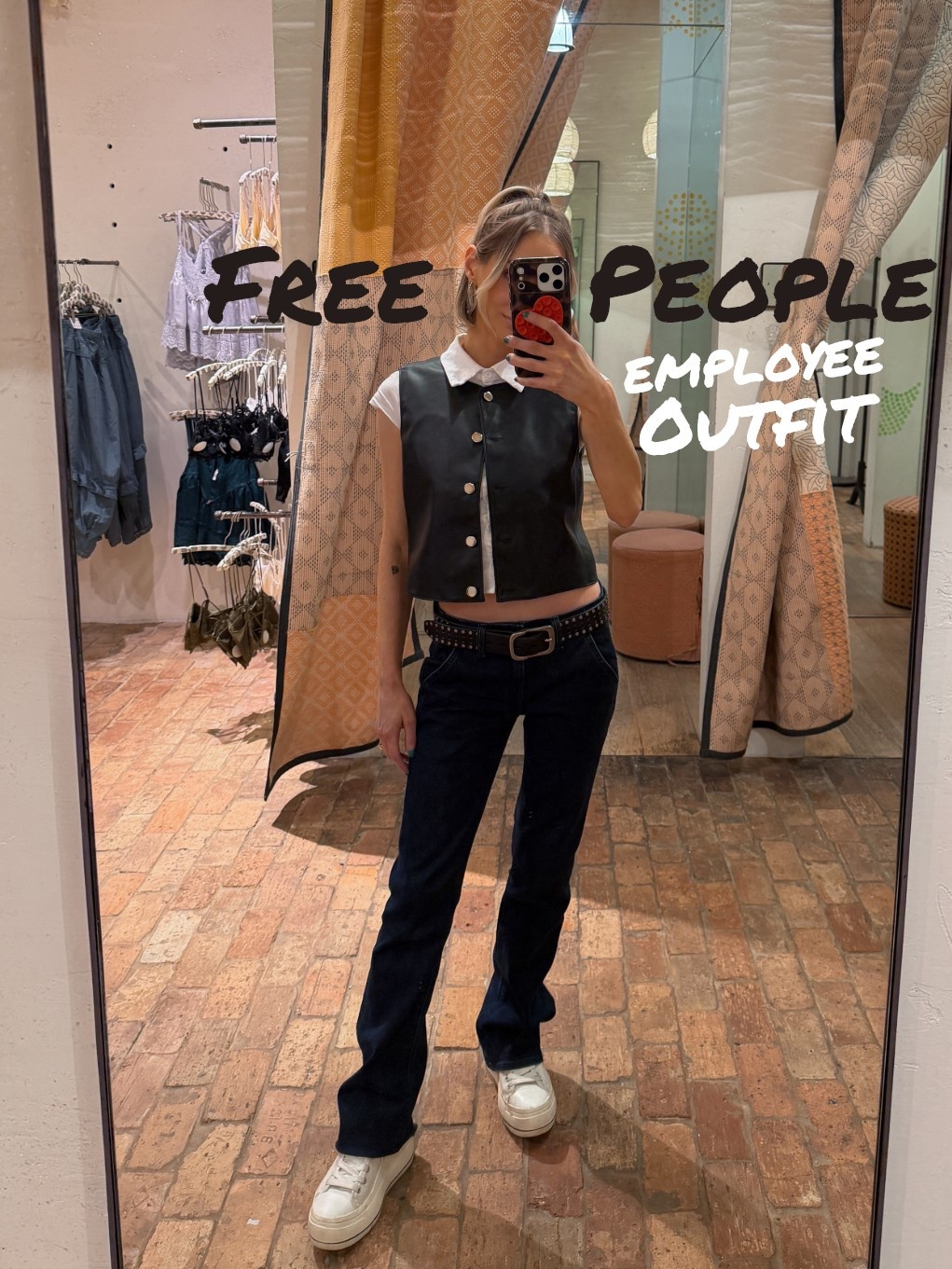what I wore today as a #freepeople employee, but it’s actually #urbanoutfitters and #anthropologie and more 🤍
