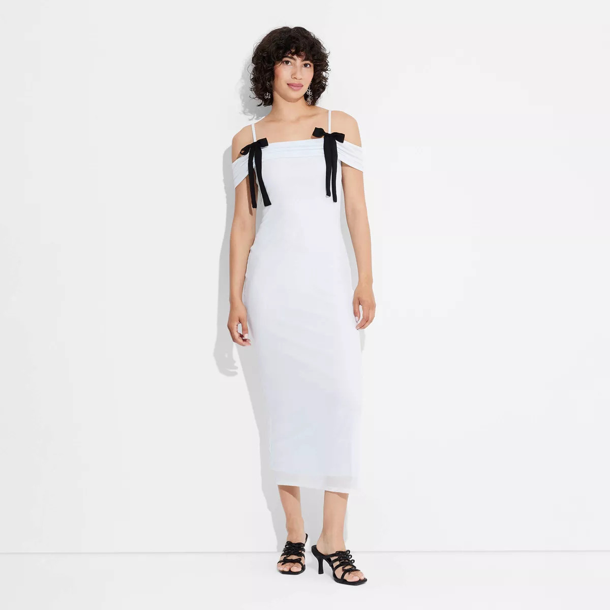 Women's Bow Mesh Midi Bodycon Dress - Wild Fable™ | Target