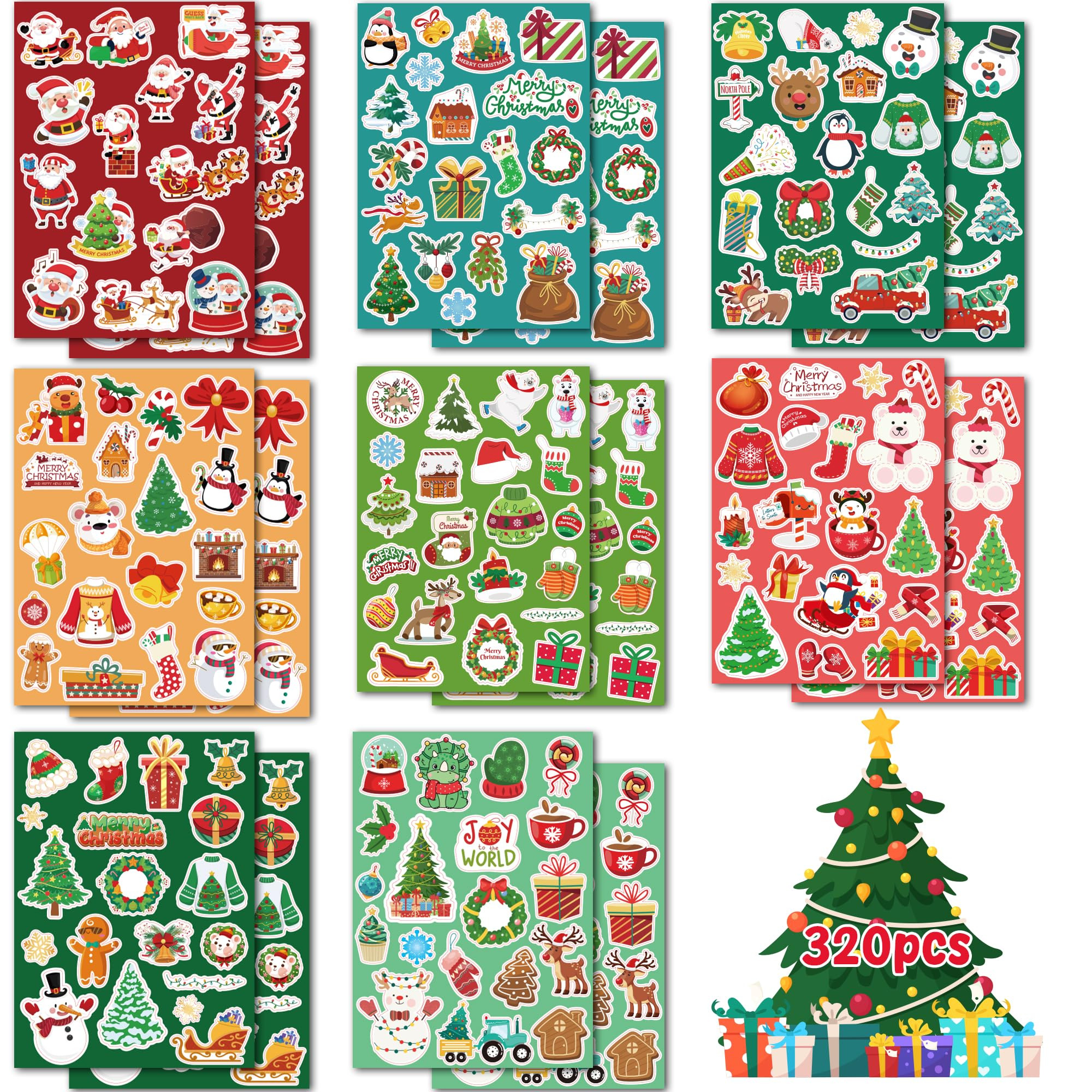 OHOME Stocking Stuffers | 320 PCS Christmas Stickers - Toddler Stocking Stuffers | Kids Christmas... | Amazon (US)