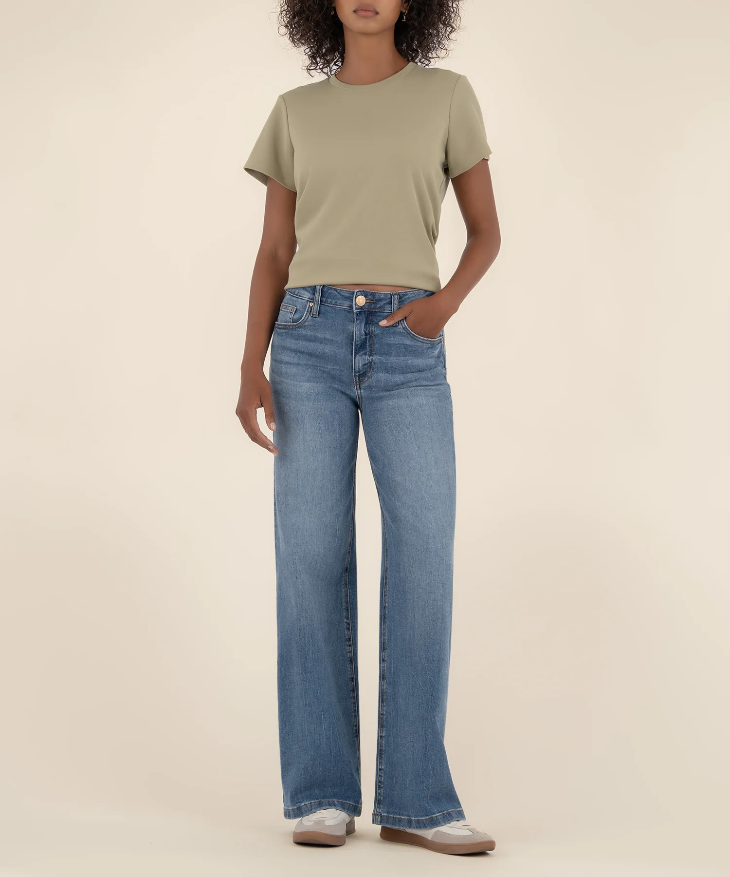 Jean High Rise Wide Leg Pant - 00 / Ablaze W/Medium Base Wash - Kut from the Kloth | Kut From Kloth