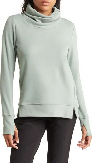 90 DEGREE BY REFLEX Funnel Neck Thumbhole Sleeve Pullover | Nordstromrack | Nordstrom Rack