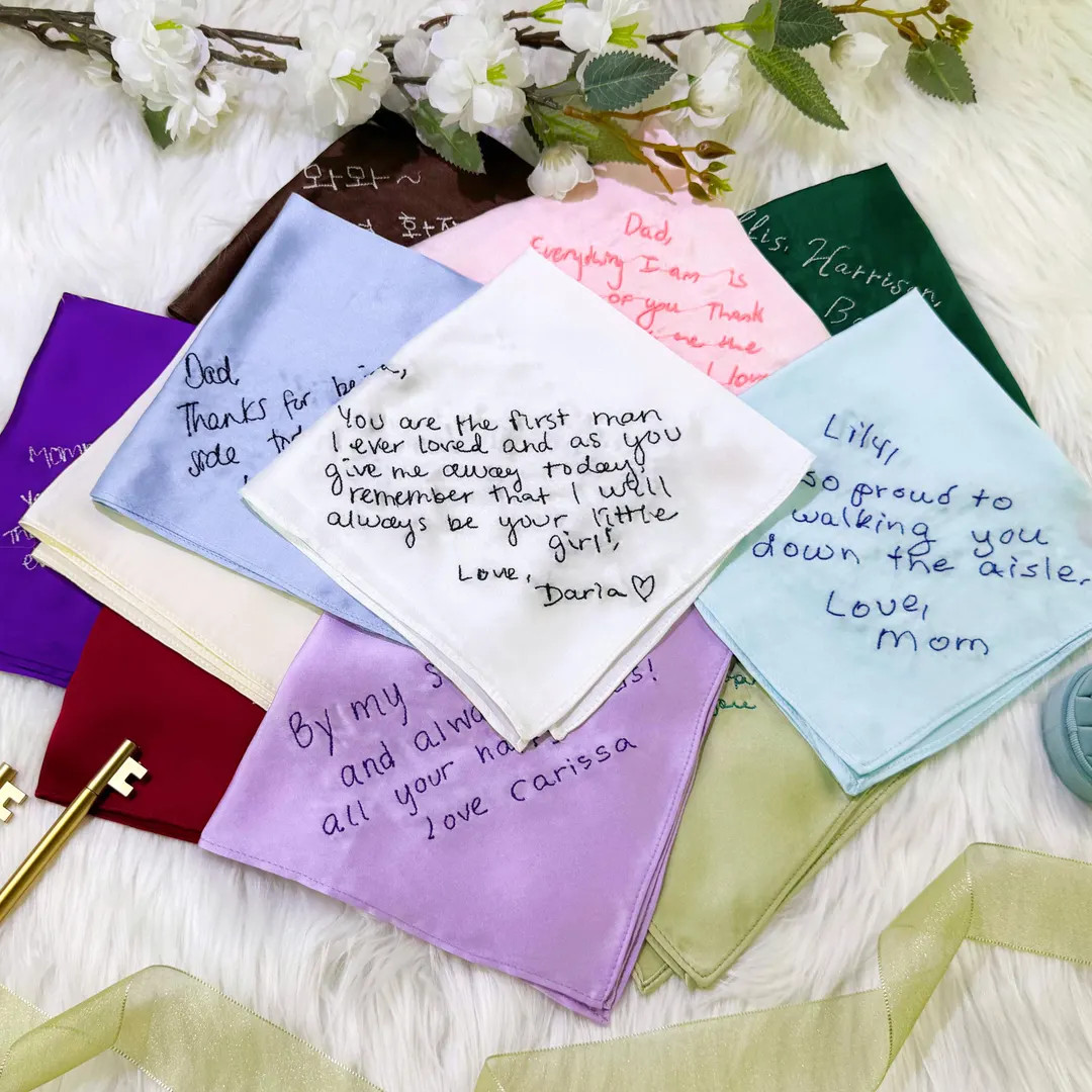Personalized Embroidered Handwritten Silk Handkerchief – Wedding Keepsake - Etsy | Etsy (US)