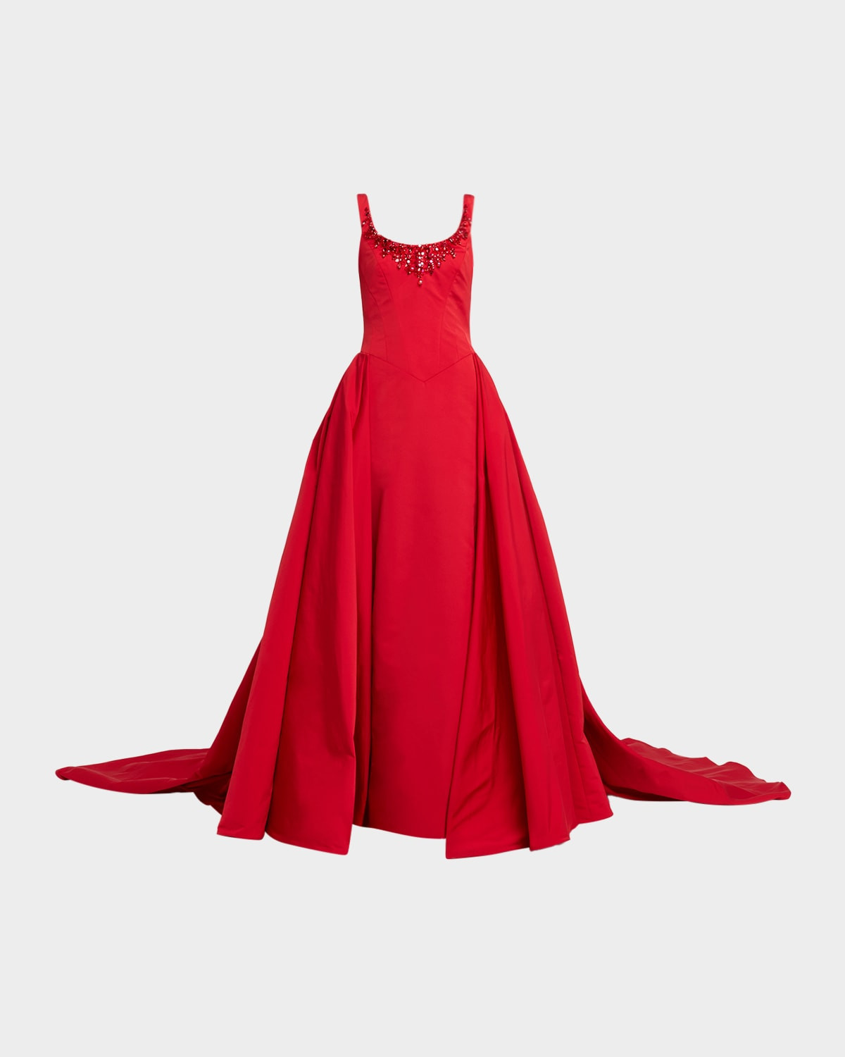 Crystal Sleeveless Faille Gown | Neiman Marcus