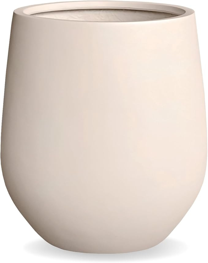 21" H x 19" D Premium Corso Fiberstone Round Tapered Planter with Drainage Hole, Weather Resistan... | Amazon (US)