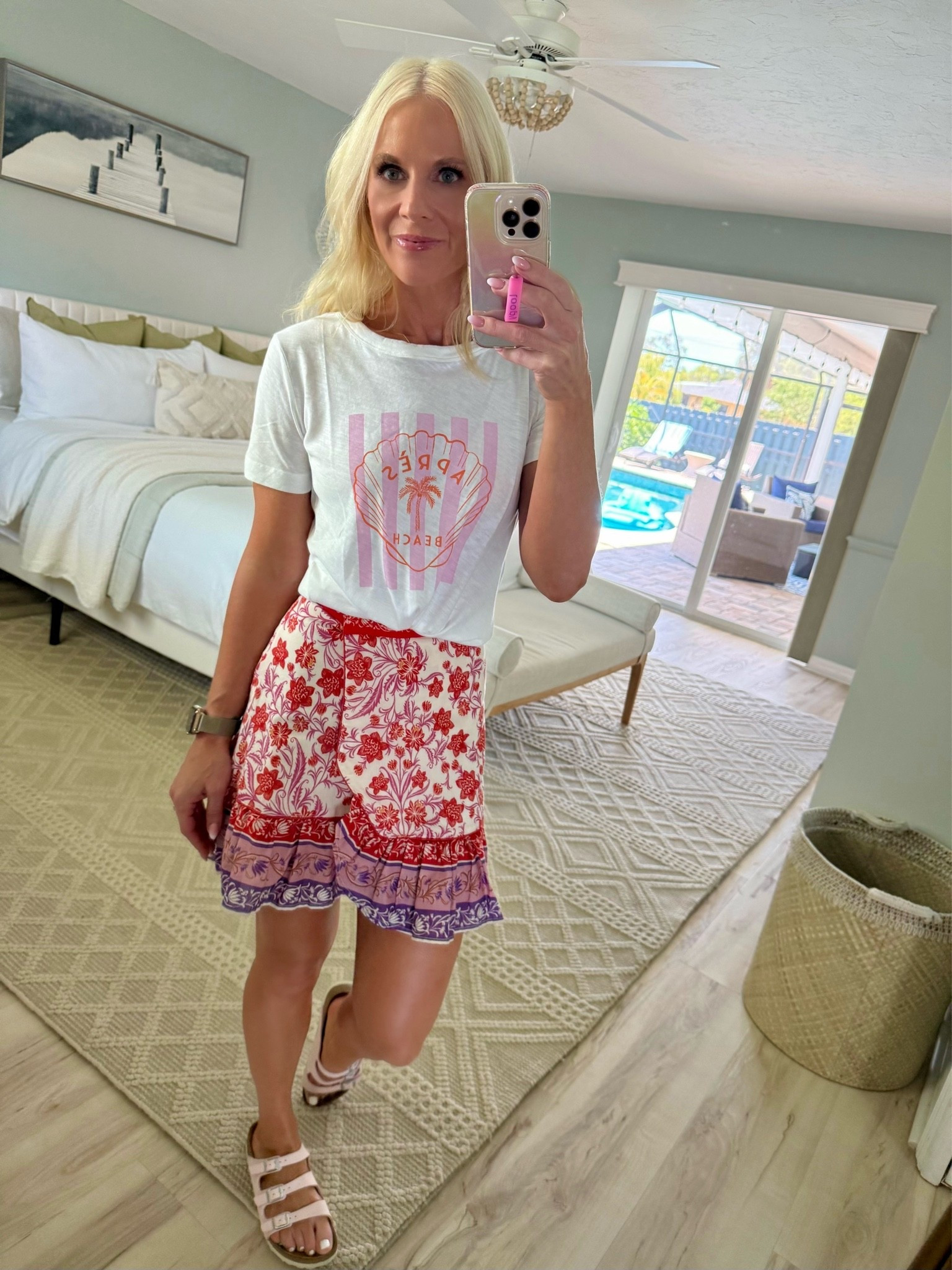 Cutest graphic tee on sale. I paired it with a Farm Rio wrap skirt (linked several  options) and Florida Birks for my afternoon of Mahjong!

#LTKootd #LTKSaleAlert #LTKOver40