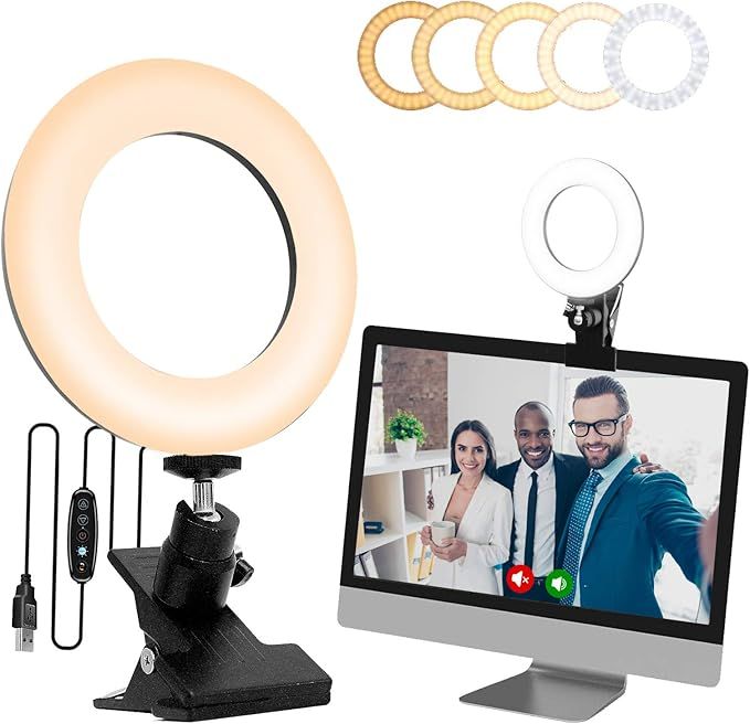 SICCOO Selfie Ring Light with Monitor Clip On,Computer Laptop Video Conferencing，Computer Monit... | Amazon (US)