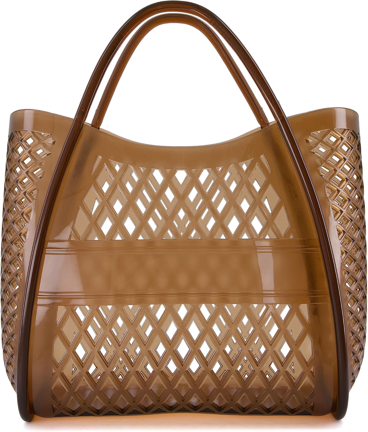 CUSHIONAIRE Kizzy Clear Jelly Tote Bags for Women, Lightweight Waterproof Beach Purse with Open Top and Lattice Cutout | Amazon (US)