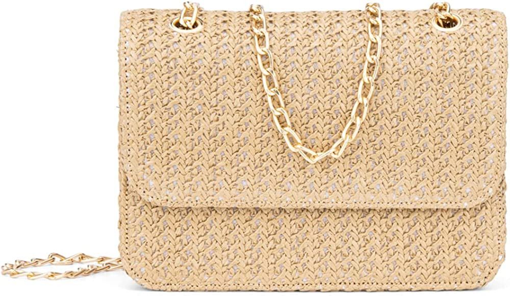 Olivia Miller Women's Fashion Theodore Natural Straw, Small Crossbody Bag w Convertible Strap, Ev... | Amazon (US)