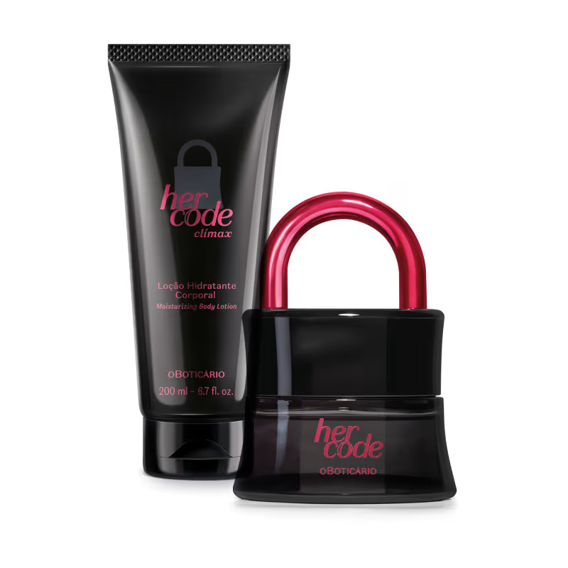 Combo Her Code Clímax: Eau de Parfum 50ml + Loção Corporal 200ml | O Boticário | oBoticario (BR)