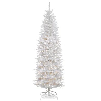 White Faux Fir Artificial Christmas Tree with White Lights and Stand | Wayfair North America