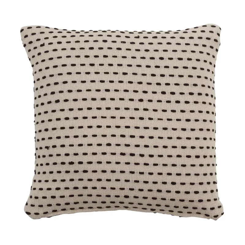 Saro Lifestyle Stitch Line  Decorative Pillow Cover, Beige, 18" | Target