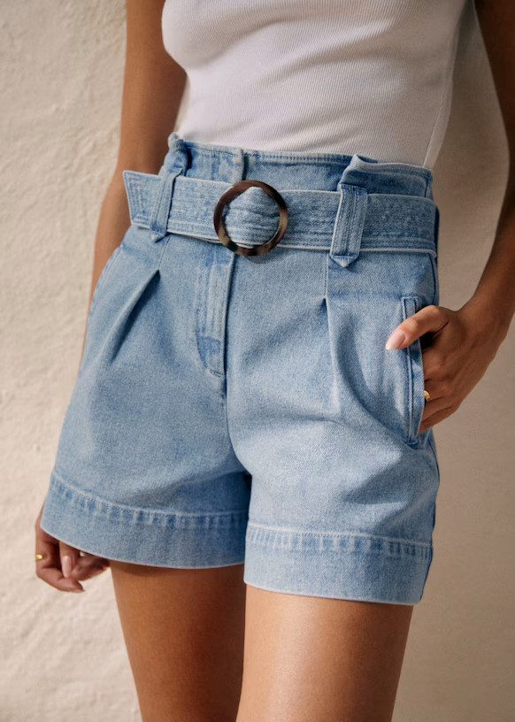Rome New Shorts - Snow blue - Organic cotton - organic textile - Sézane | Sezane Paris - US