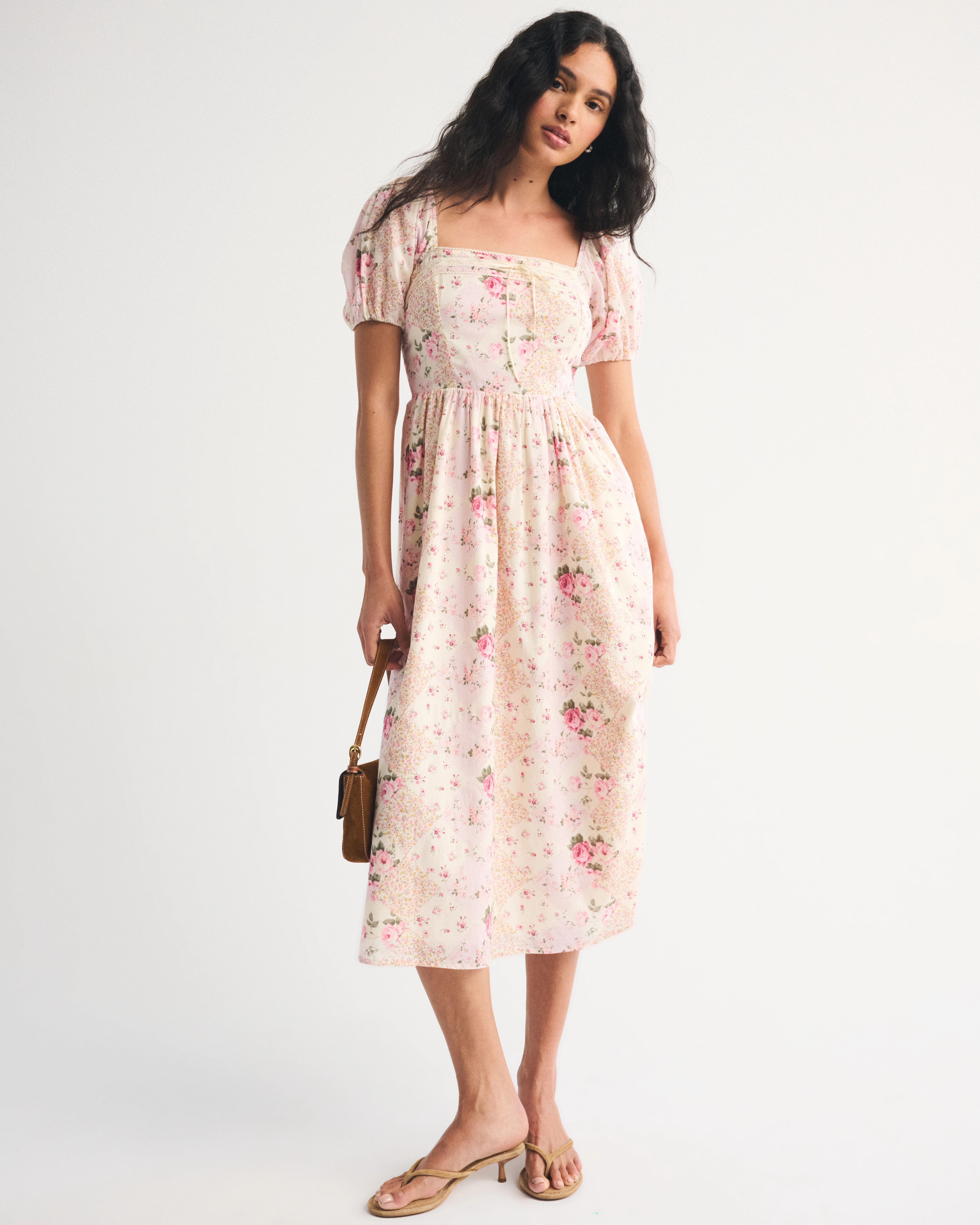 A&F Emerson Puff Sleeve Midi Dress | Abercrombie & Fitch (US)