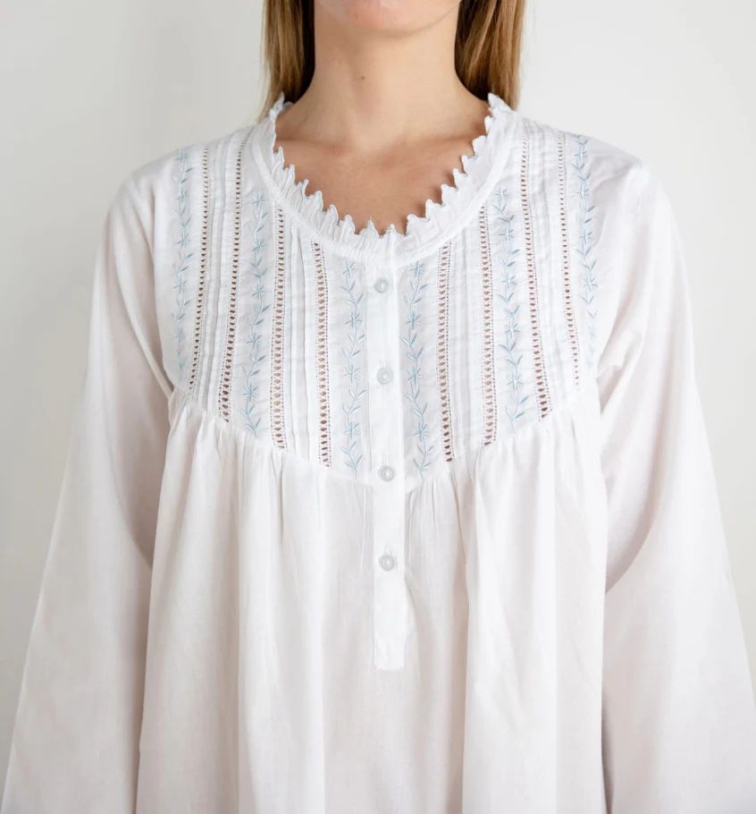 Emily Nightgown - Jacaranda Living White Cotton Nightgown | Jacaranda Living