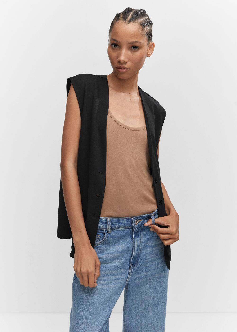 Oversized straight vest -  Women | Mango USA | MANGO (US)