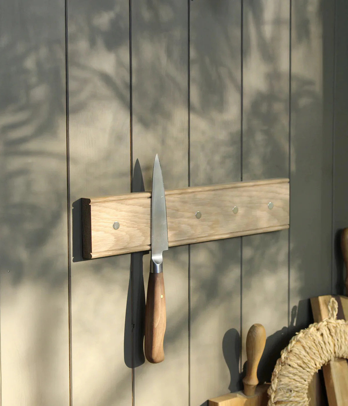Wall-Mounted Oak Magnetic Knife Rack | Made in England | Bloomist, Inc