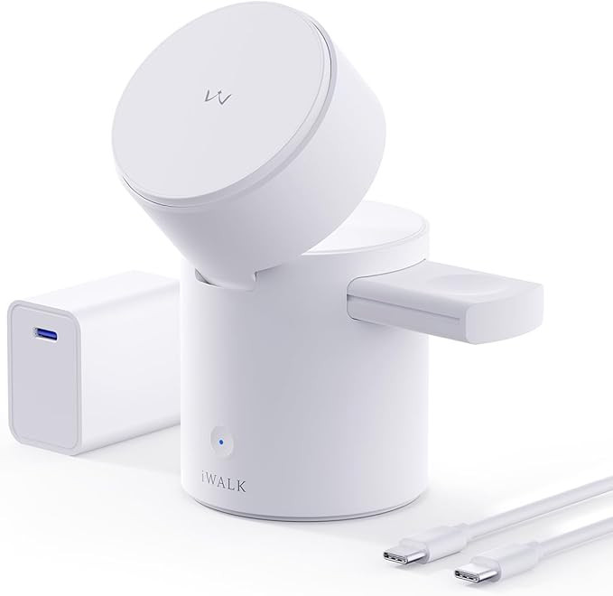 iWALK 3 in 1 Wireless Charging Stand with Auto Rotation, Charging Station with Magnet for Apple D... | Amazon (US)