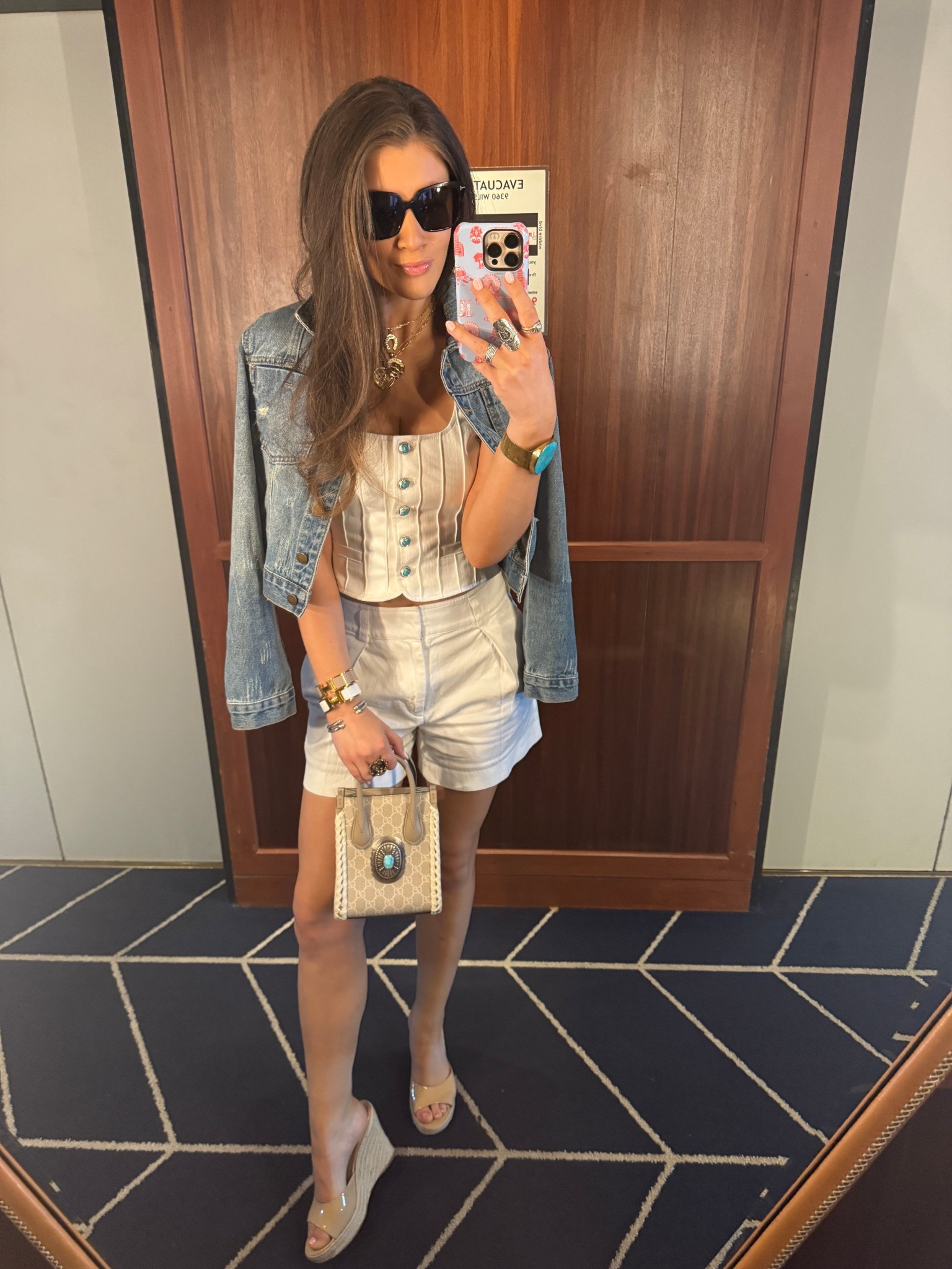 One night in Beverly Hills! Mixing old with new 🤍 this is my favorite top… western chic… but almost sold out everywhere 😩 found one size left linked below… shorts (rag and bone), jacket (Kittnish), and shoes (Steve madden) are all old! Linked similar and some other favorites below! 