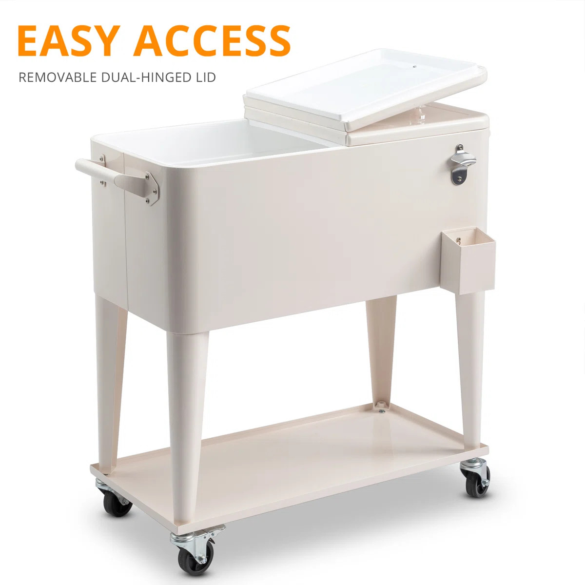 80 Qt. Outdoor Rolling Cooler Cart Storage Cabinet | Wayfair North America