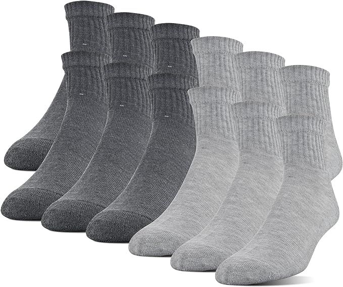 Gildan Men's Polyester Half Cushion Ankle Socks, 12-Pack | Amazon (US)