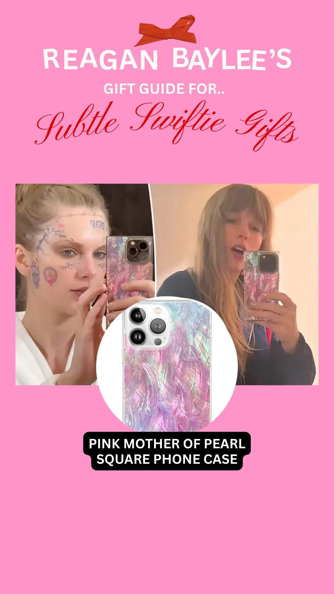 Subtle swiftie gift ideas: Taylor’s iconic square pink mother of pearl iphone case from flaunt!!!

#LTKGiftGuide #LTKHoliday #LTKFindsUnder50